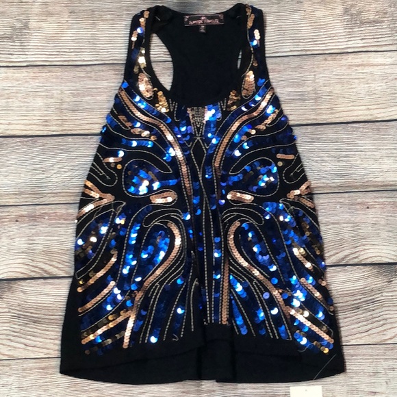 Almost Famous Black & Blue Med women’s top - Picture 1 of 4